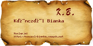 Könczöl Bianka névjegykártya